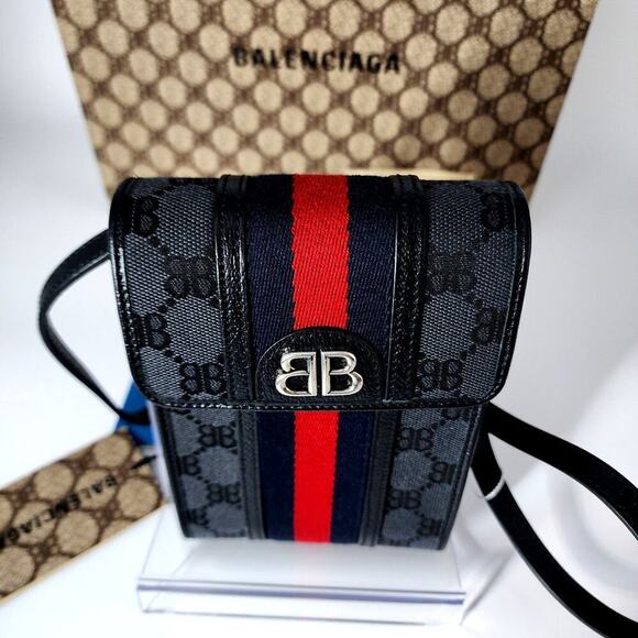 Balenciaga Handbags - Balenciaga x Gucci The Hacker Project Street Style Crossbody Shoulder Bag Black